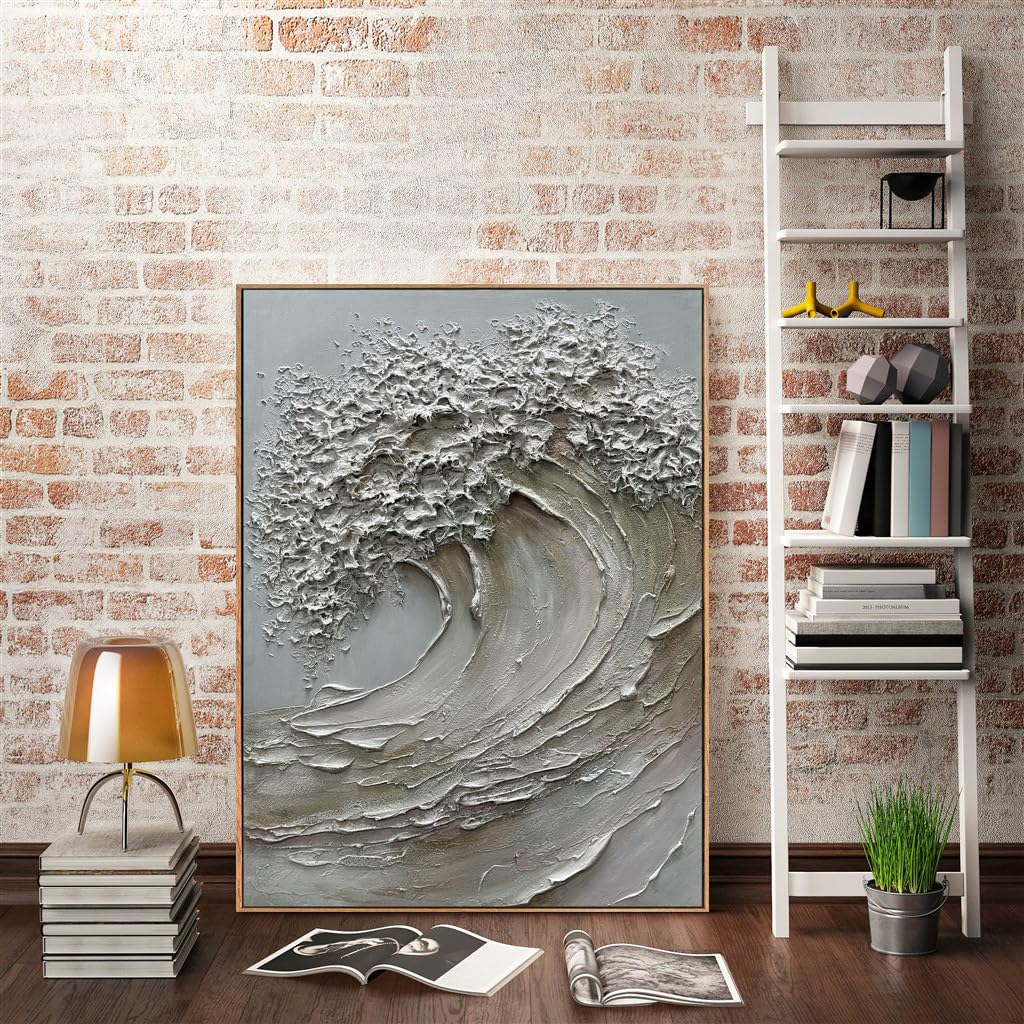Amazon.com: V-inspire 3D Textured Ocean Wave Canvas Wall Art, 30 x