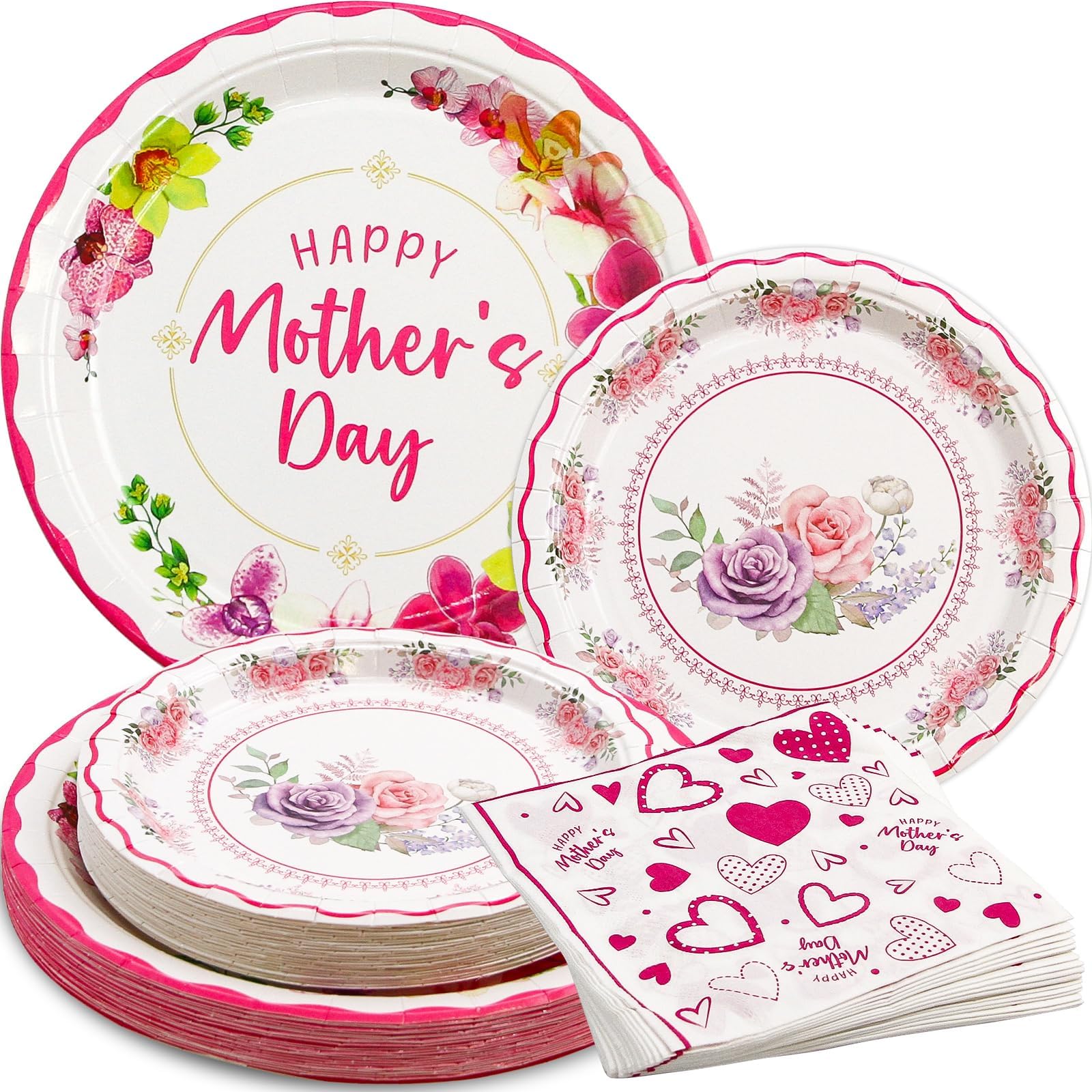 Amazon.com: Know me Happy Mother's Day Cake Plates Dessert Tableware ...