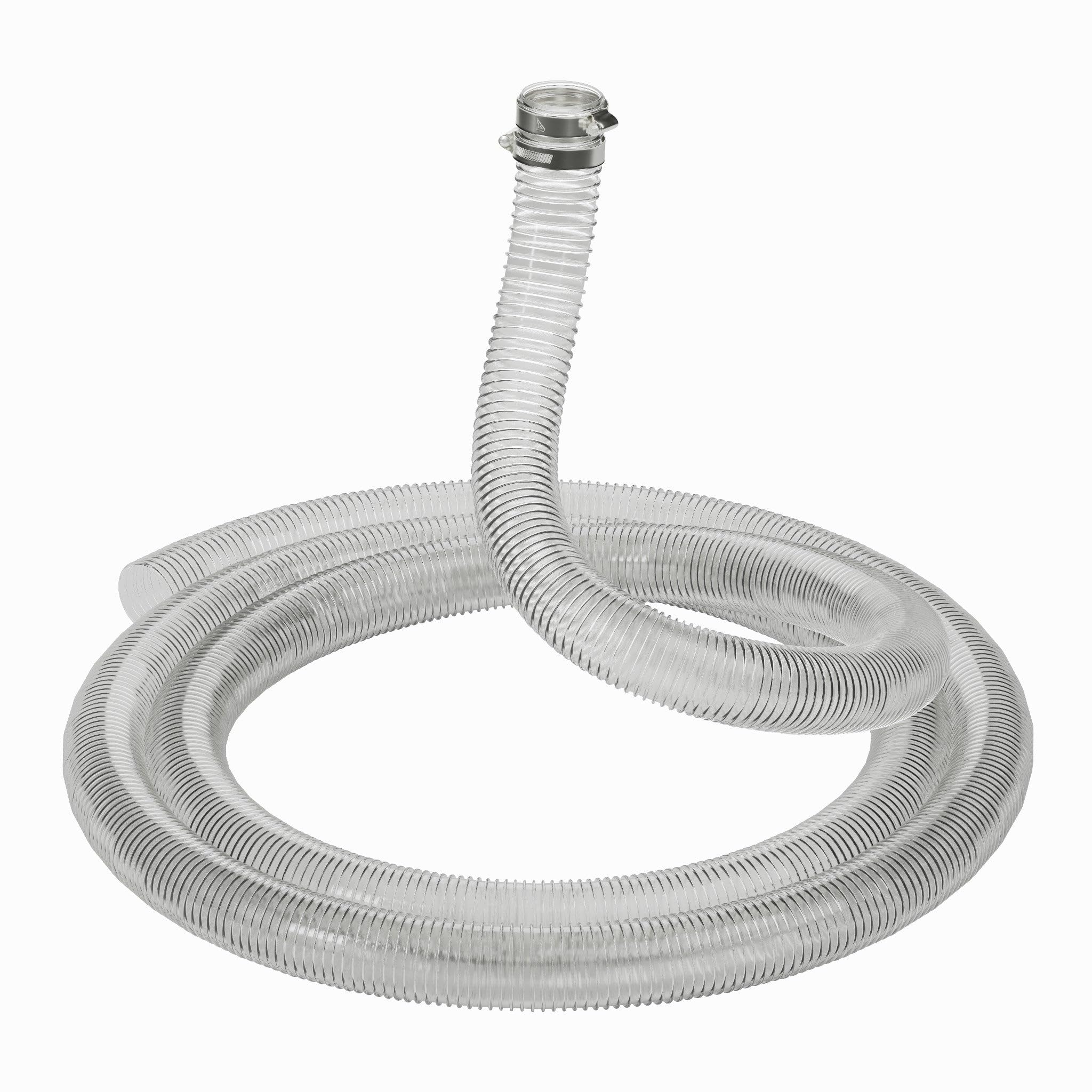 Tubo flessibile ondulato trasparente per pompa per laghetti, diametro interno 32 mm, lunghezza 2 m + fascette stringitubo