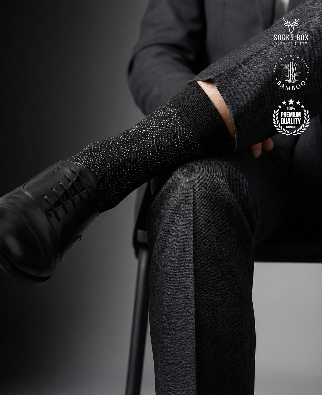 Mens Dress Socks, Premium Bamboo Rayon Socks for Men, Patterned, Elegant Design, 5/10 Pack, Gift Box - Image 9