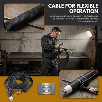 P80 Plasma Cutter Torch Completed Pilot Arc Plasma Cutting Machine Non-Touch Plasma Cutting Equipment P-80 Straight Head Gun Fit CUT50P PLC55P CUT60P PLC65P CT418P (7M 23ft)