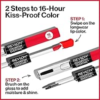 Vista 16 de Revlon - Lápiz labial líquido Overtime con brillo de labios transparente, maquillaje facial ColorStay, doble extremo con vitamina E en ciruela/baya