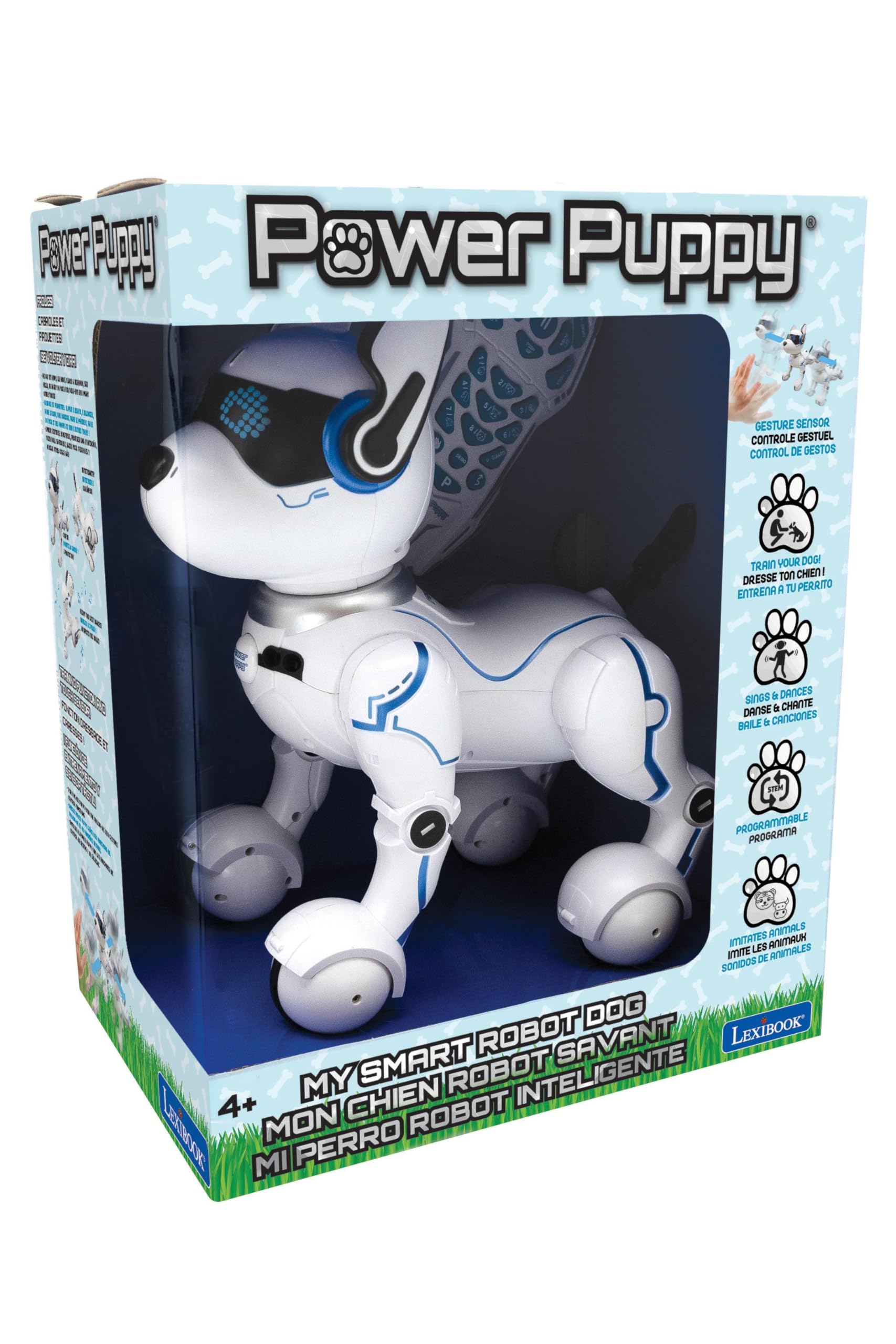 Lexibook Power Puppy - Il Mio Robot da addestramento - Robot con Telecomando, Funzione di addestramento e Controllo dei gesti, DOG01LXB