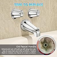 Vista 5 de Enhon 2 Piece Shower Knob Replacement, Hot and Cold Faucet Knobs Compatible with Price Pfister Verve Tub Shower, Include 2 Faucet Handles and 2