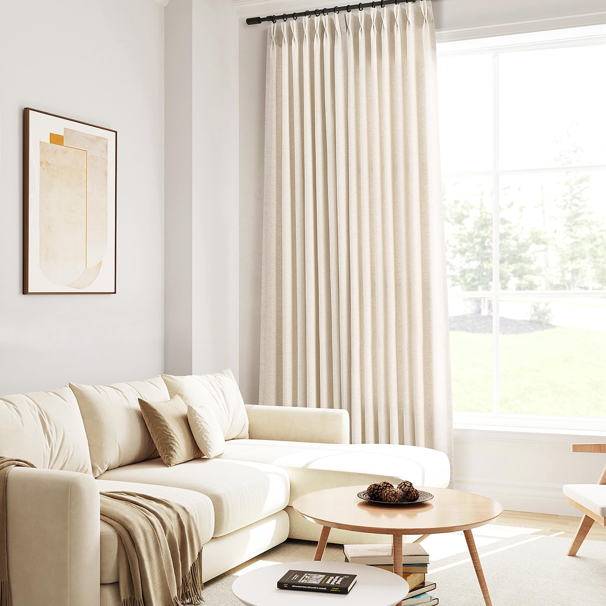 Linen Pinch Pleat Curtains - Soft Light & Privacy -7