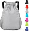 Drawstring Bags, Unisex Gym Sack, Swim PE Bags Drawstring Gym Bag for Kids Adults String Swimming Sports Bag for School Sports Swimming Gym Travel (Gray)