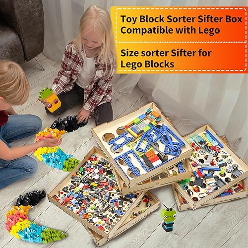 Miniatura 6 de Caja clasificadora de 6 bandejas utilizada para Lego, ladrillo clasificador de almacenamiento para bloques de Lego, regalo para amantes de Lego,