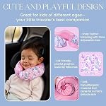 SKYTRAX® Certified Kids Safe Memory Foam Travel Neck Pillows for Kids and Toddlers, Cute Cartoon Design, Car Seat & Airplane Head Neck Support, Adjustable Snap Buttons, Washable Soft Cover (Unicorn)