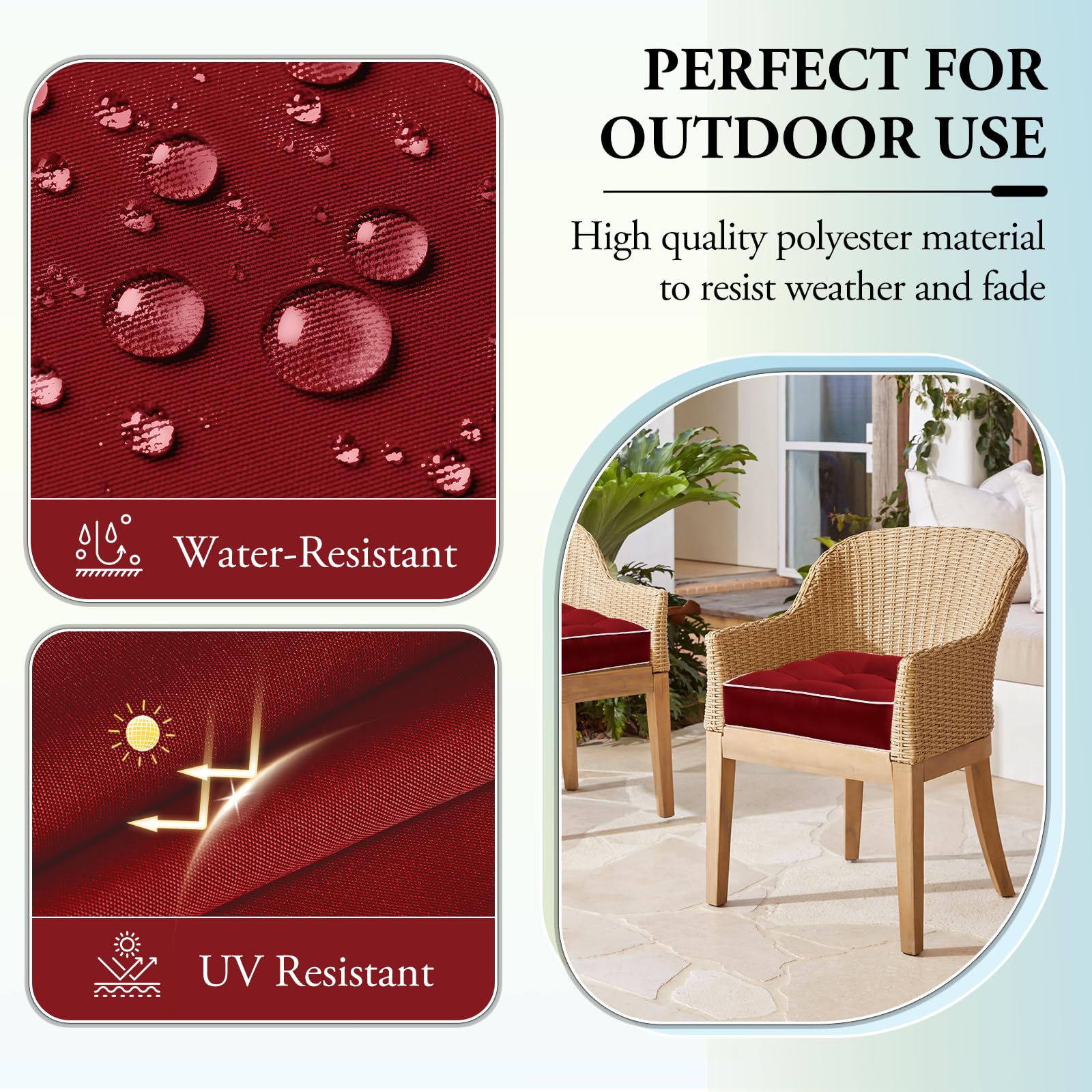 Chair Cushion JIAIDEA Outdoor s Set Of 2,18x18 Inch Waterproof