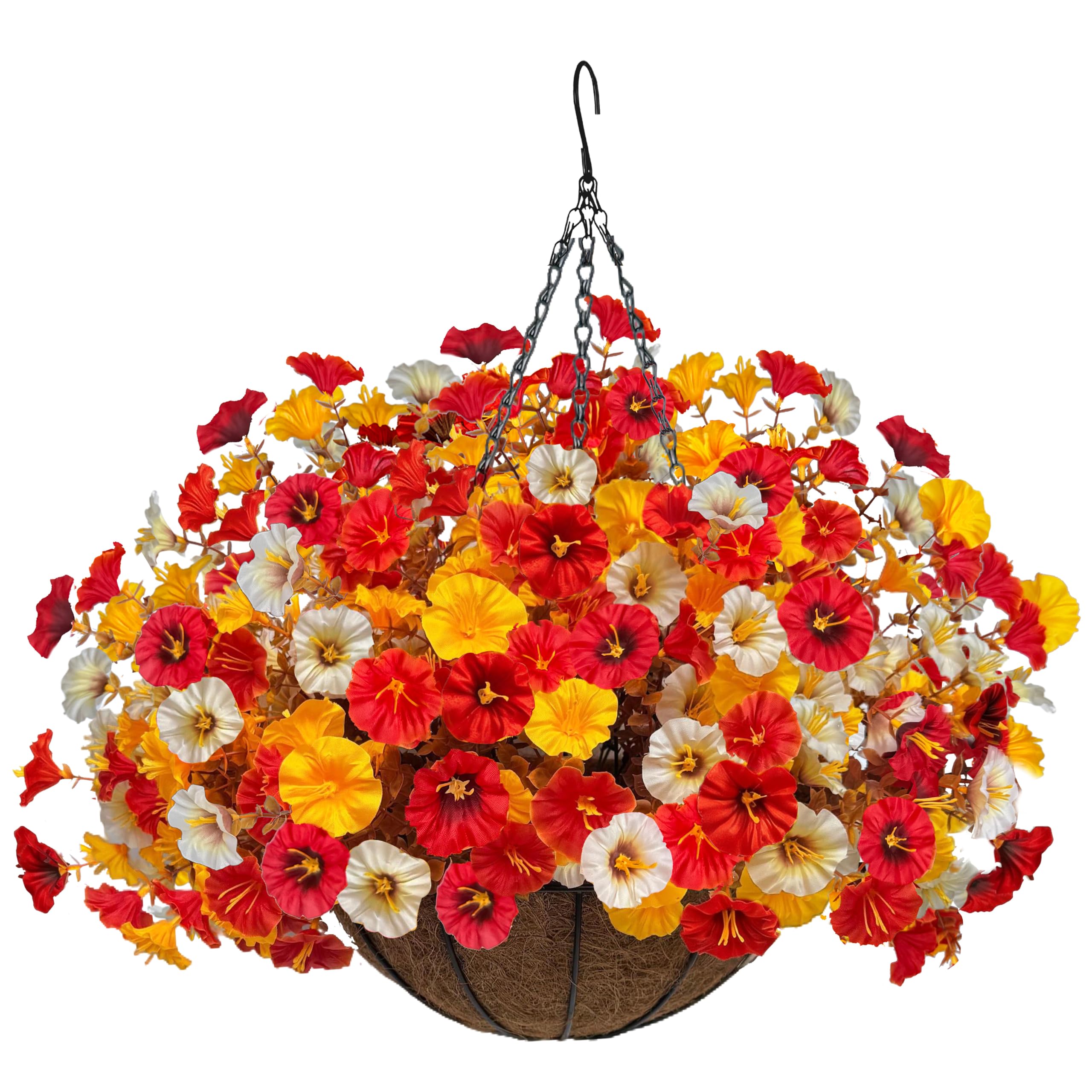 Florielle Artificial Hanging Flowers Basket, Deep Autumn