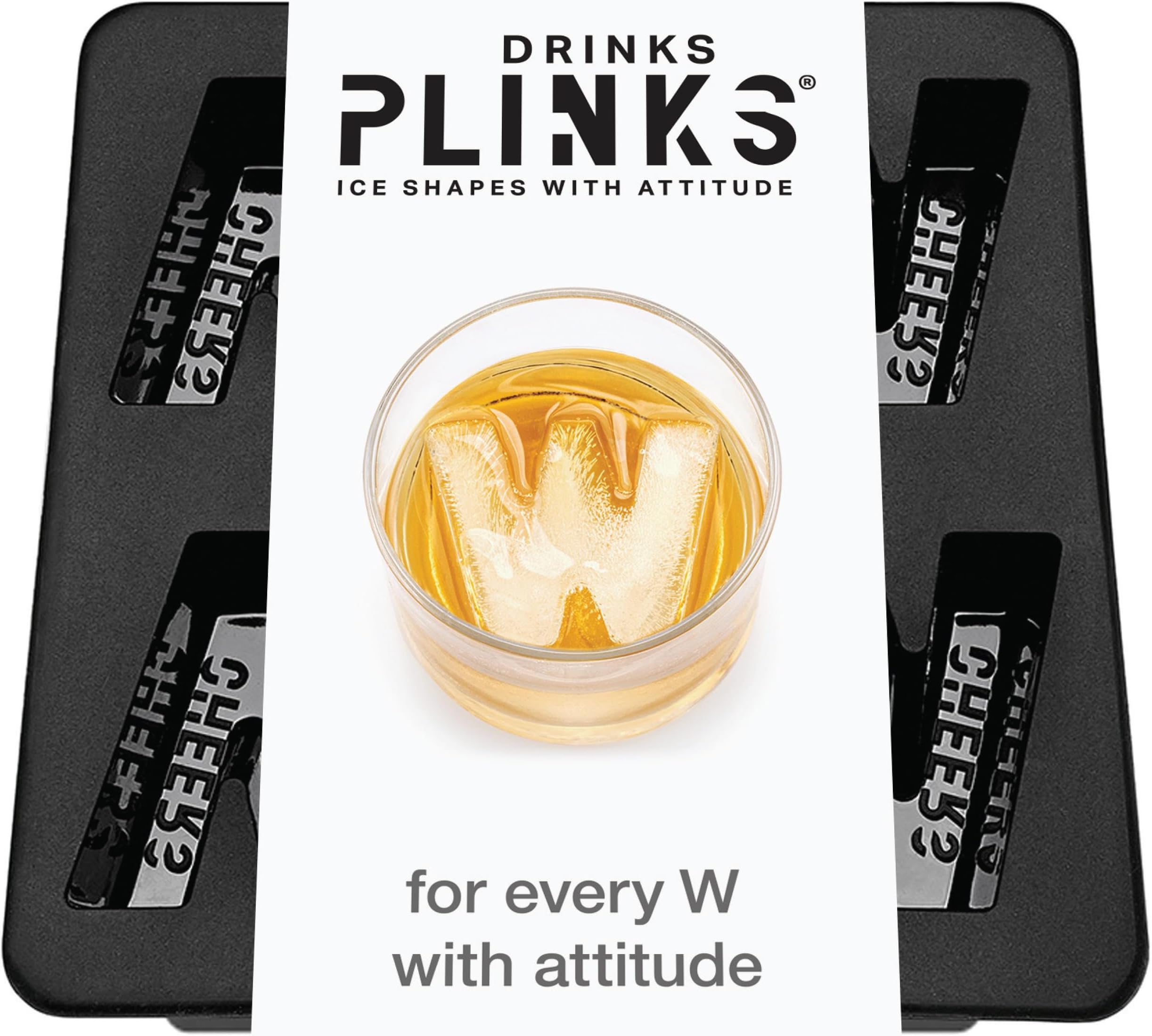 DRINKSPLINKS Silicone W / M Ice Molds - W/M Whiskey Ice Cube Trays - Big Letter M W Monogram Ice Maker - Cocktail Drinks Bar Accessories Crafting Resin Baking Flexible Reusable Silicone Mould