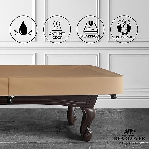 Miniatura 52 de Cubierta de mesa de billar de cuero sintético resistente, cubierta impermeable y resistente a desgarros para mesa de billar de 7/8/9 pies, 9 pies