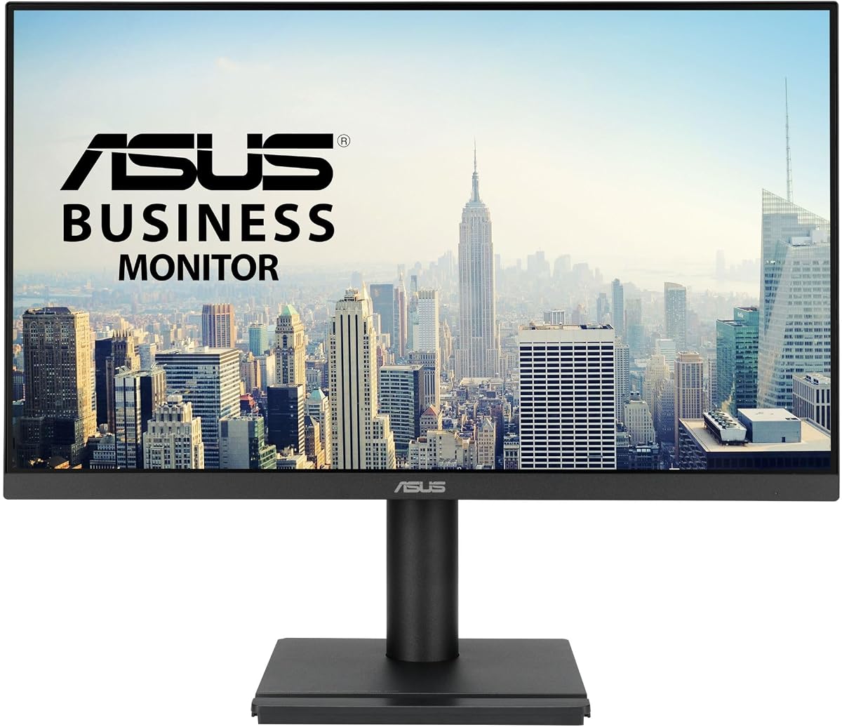 Monitor empresarial 1080P de 24" (VA249QGS) - IPS, Full HD, sin marco, 120 Hz, sincronización adaptativa, 1 ms, HDMI, DisplayPort, VGA, cuidado de la vista, luz azul baja, ergonómico, montaje en pared VESA, 3 años de garantía