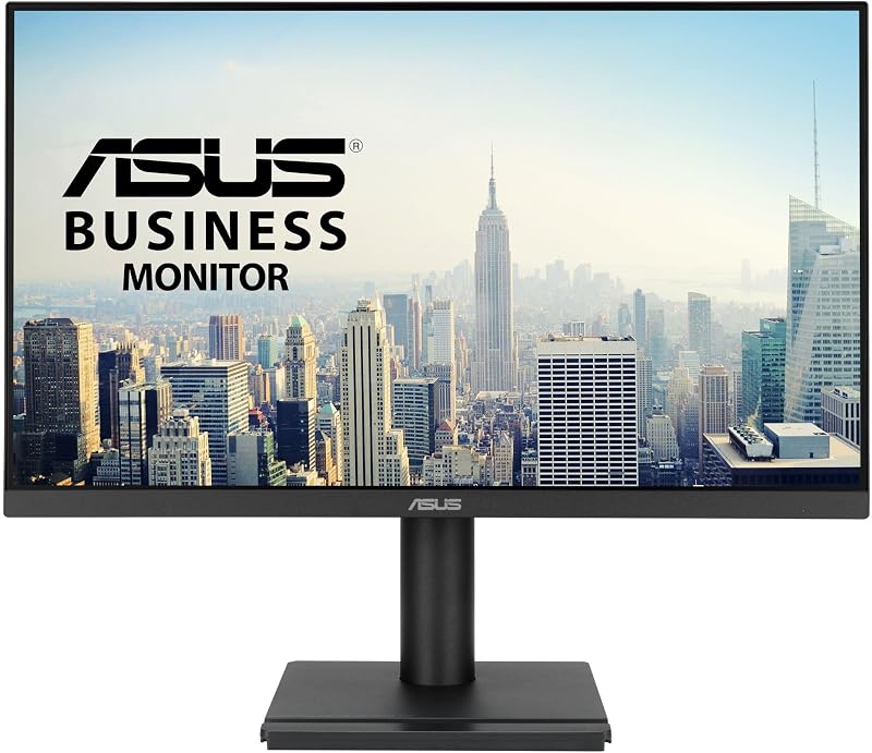 Monitor empresarial 1080P de 24" (VA249QGS) - IPS, Full HD, sin marco, 120 Hz, sincronización adaptativa, 1 ms, HDMI, DisplayPort, VGA, cuidado de la vista, luz azul baja, ergonómico, montaje en pared VESA, 3 años de garantía