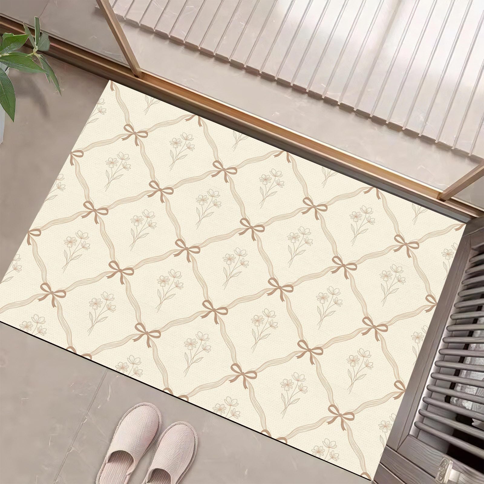 Kaki Minimalisme Rétro Françaispaillasson Durable Et Antidérapant Retient L’Eau Et Les Saletés Facile À Nettoyerpaillasson Interieur80 X 120 Cm Tapis D'Entrée Antidérapant