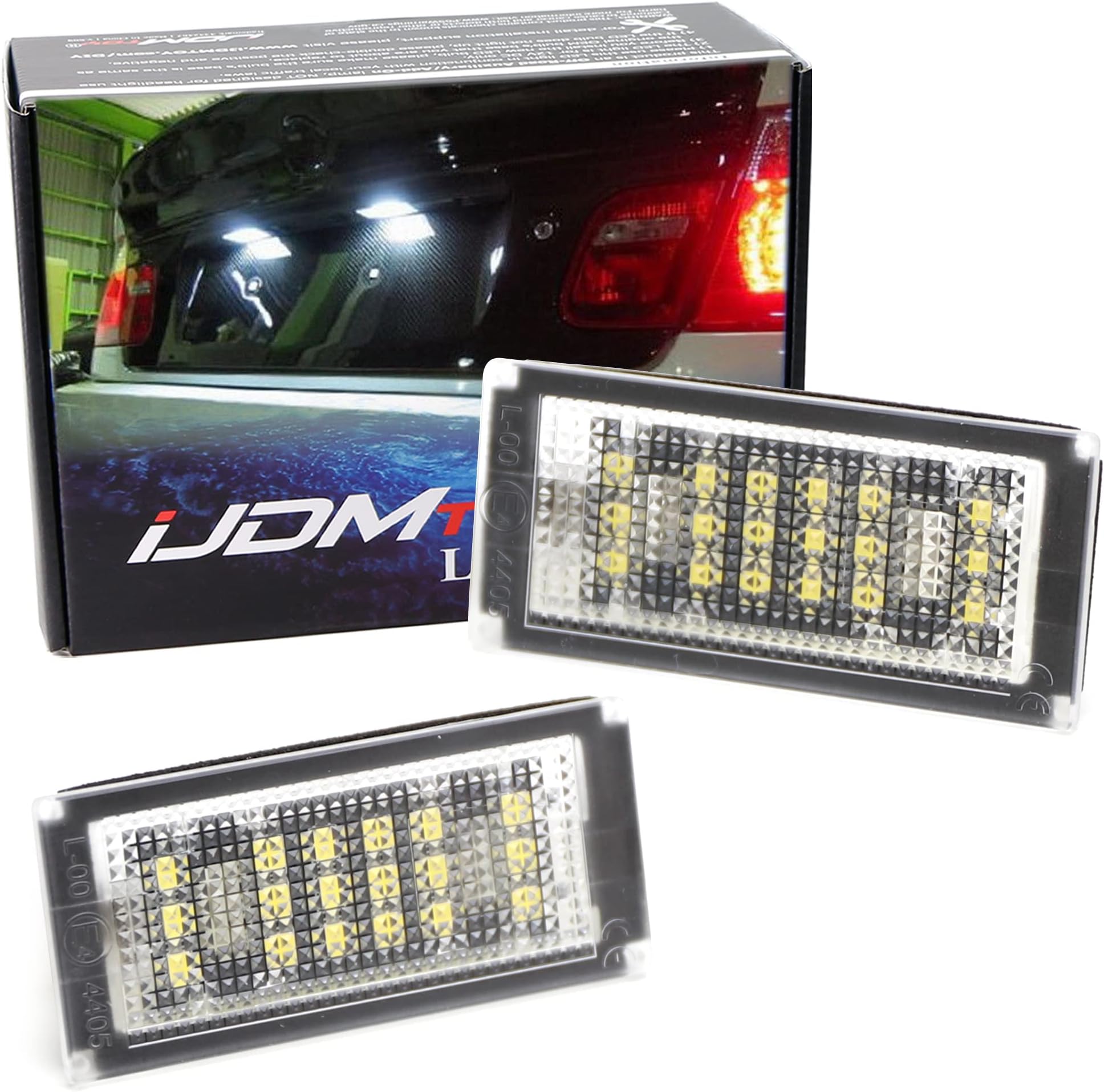 iJDMTOY OEM-Fit 3W Full LED License Plate Light Kit Compatible With 2004-06 BMW E46 325ci 330ci M3 2-Coor Coupe, Powered by 18-SMD Xenon White LED