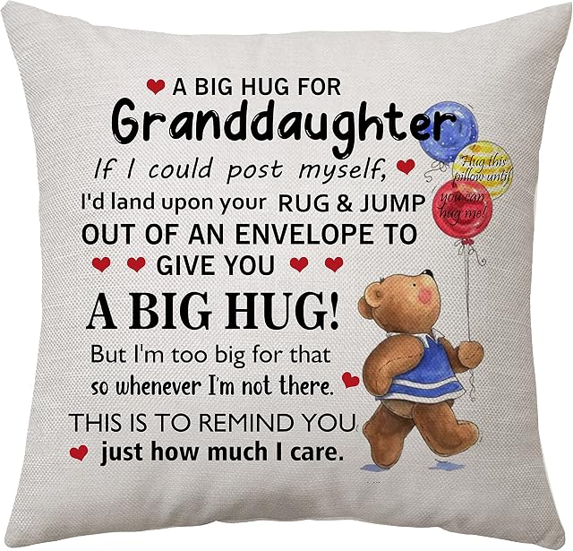 Granddaughter Cushion Cover Gifts Granddaughter Birthday Gifts from Grandma and Grandad Pillow Covers Long Distance Gifts for Granddaughter Wedding Christmas (Grandddaughter)