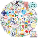 200 PCS Science Stickers Pack Educational Chemistry Biology Physics Stickers for Kids Students Teacher Science Party Decor Classroom Lab for Water Bottles Laptop Binders Notebook