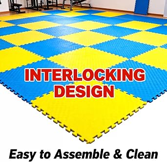 Premium 1M Taekwondo Martial Arts Gym Floor Mat Thick Shock-Absorbing Foam Home Workout Training Mat 10-Pack