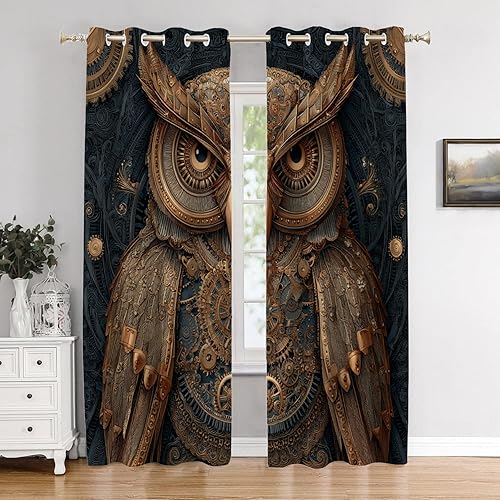 Miniatura 23 de Skeleton Digital Corruption Bedroom Curtains, Neon Cyberpunk Skeleton Scene Blackout Drapes Grommet Insulated Thermal Curtains for Living Room
