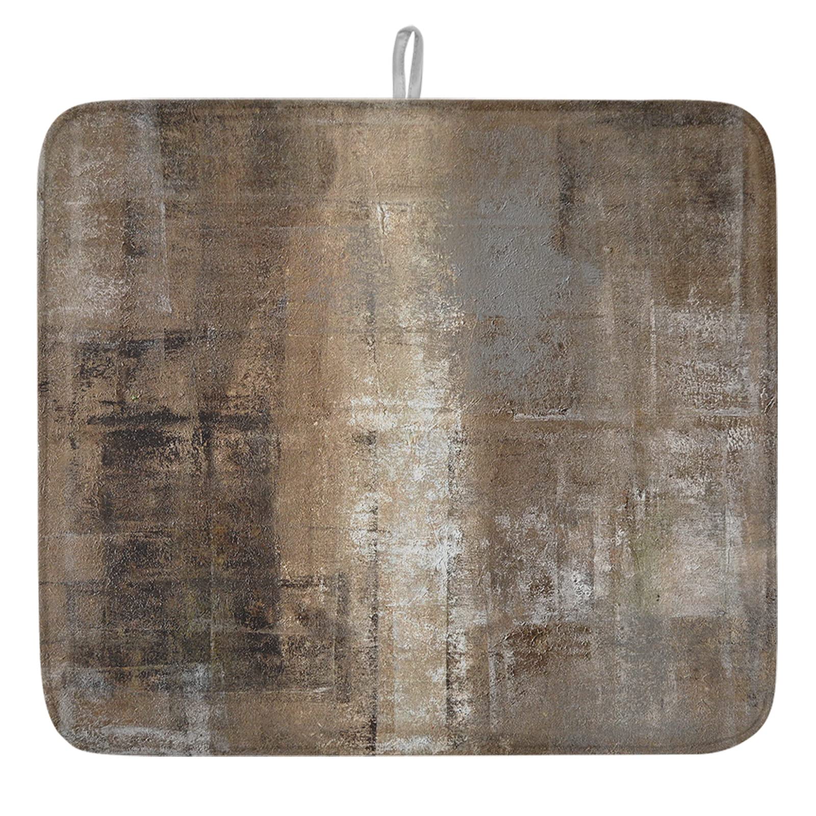 Dish Drying Mat 1 Pack - Absorbent Microfiber Dish Mat Drying Kitchen Mat - Art Vintage Abstract Modern Texture Brown Dish Drying Mats for Kitchen Counter 16x18 Inch