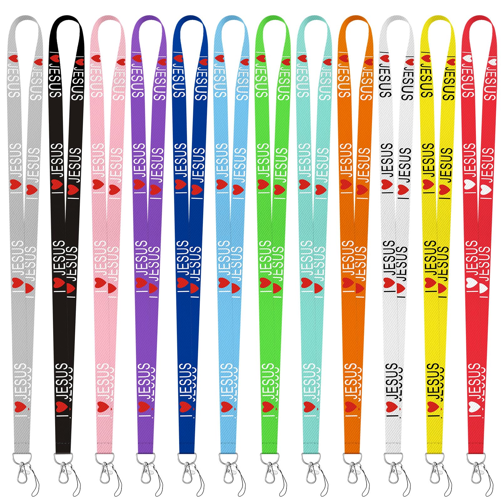 Motipuns 24 Pcs Christian Lanyard Bulk for ID Badge Christian Gifts
