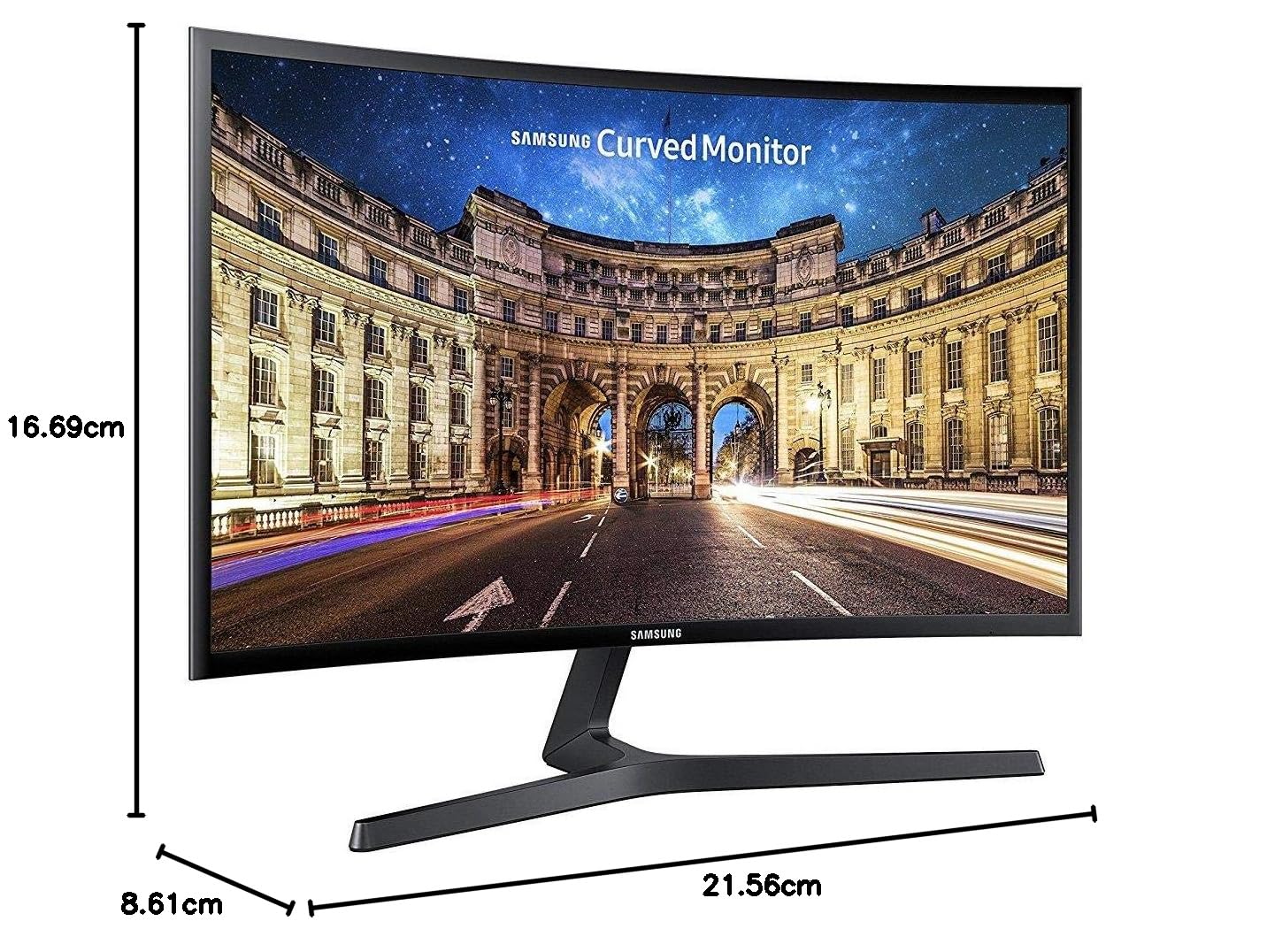 Samsung Monitor CF39 (‎C24F396), Curvo (1800R) , 24", 1920x1080 (Full HD), VA, 60 Hz, 4 ms, FreeSync, HDMI, D-Sub, Ingresso Audio, Eye Saver Mode, Nero