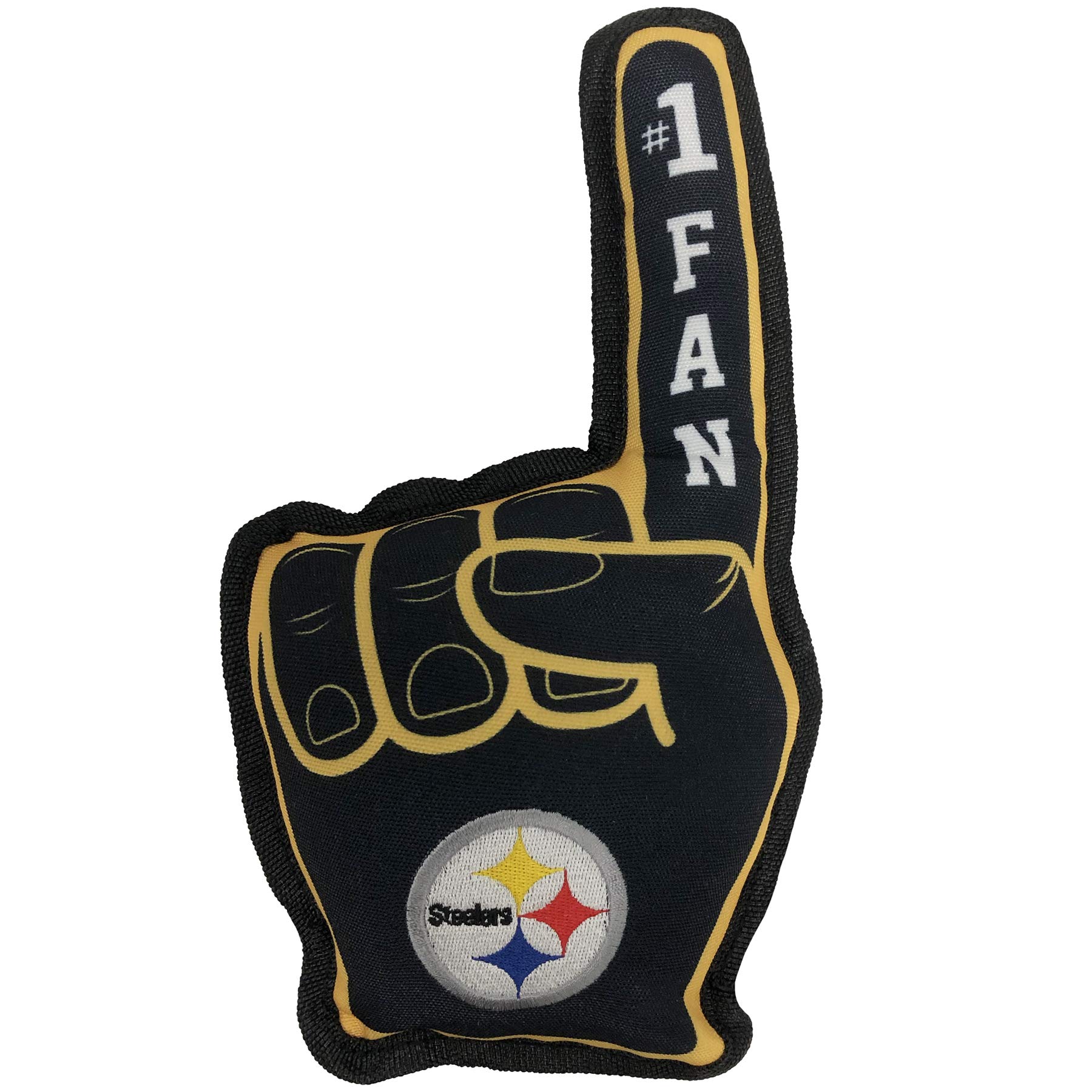 Pets First NFL PITTSBURGH STEELERS #1 FAN TOY for DOGS & CATS. BEST TOUGH PET TOY with inner SQUEAKER.