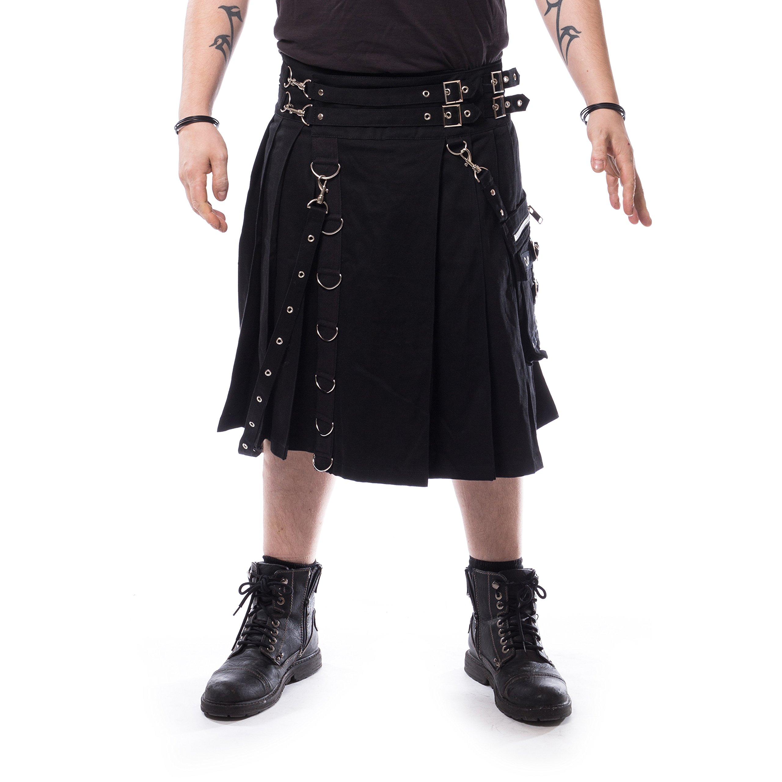 Heartless Calle Kilt Männer Mittellanger Rock schwarz Gothic, Mittelalter