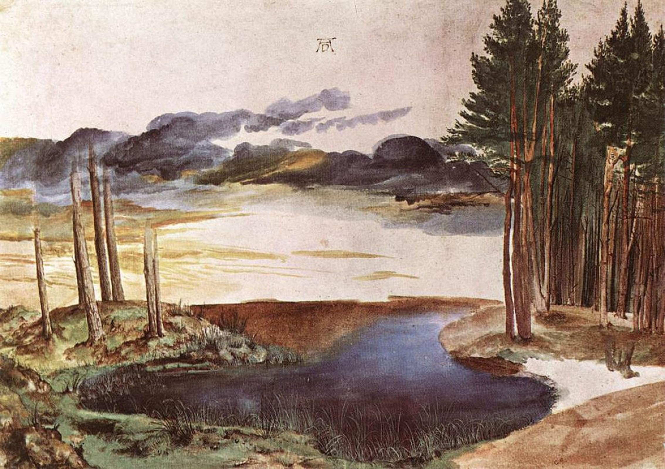 SERENDIPITP Vintage Wall Art Canvas Nordic Poster Canvas Print Picture Pond in the Woods by Albrecht Dürer Wall Art Poster for Home Decor 60x90cm