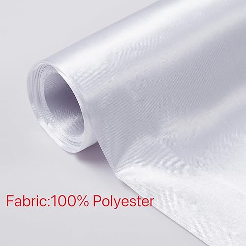 Miniatura 2 de Tela de satén sedoso blanco de 1 yarda de 63 pulgadas de ancho para bodas, decoración, fiesta, moda, ropa, manualidades, costura