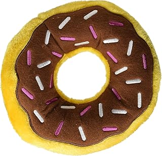 ZippyPaws - Jumbo Donutz - Chocolate - Interactive Pet Donut Toys for Dogs with Embroidered Sprinkles, Soft, No Stuffing, Durable Large Breed Dog & Puppy Toys with Squeaker