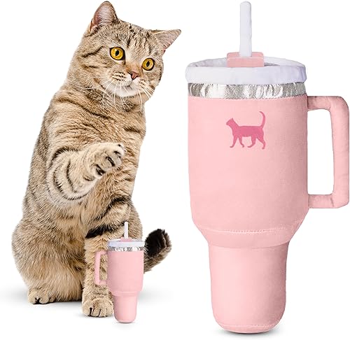 Miniatura 1 de Kitty Cup - Juguete de regalo para gatos de Navidad y cumpleaños, con hierba gatera y arrugado, divertido relleno de calcetín para niña de interior