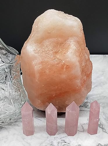 Miniatura 2 de Varitas de cristal curativo  Puntos de cristal de cuarzo rosa de 2 pulgadas, 6 facetas de terapia de meditación de chakras Reiki, 4 unidades, Cristal