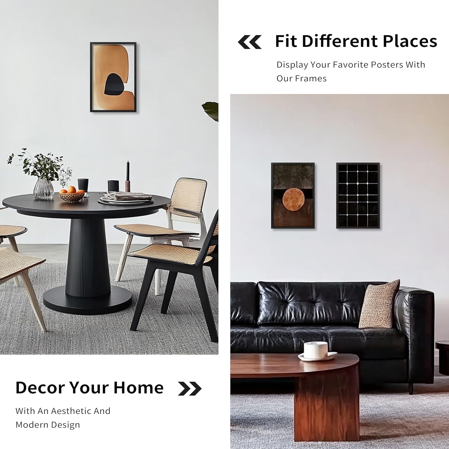 DOAI ART 14x22 ブラックポスターフレーム 2パック