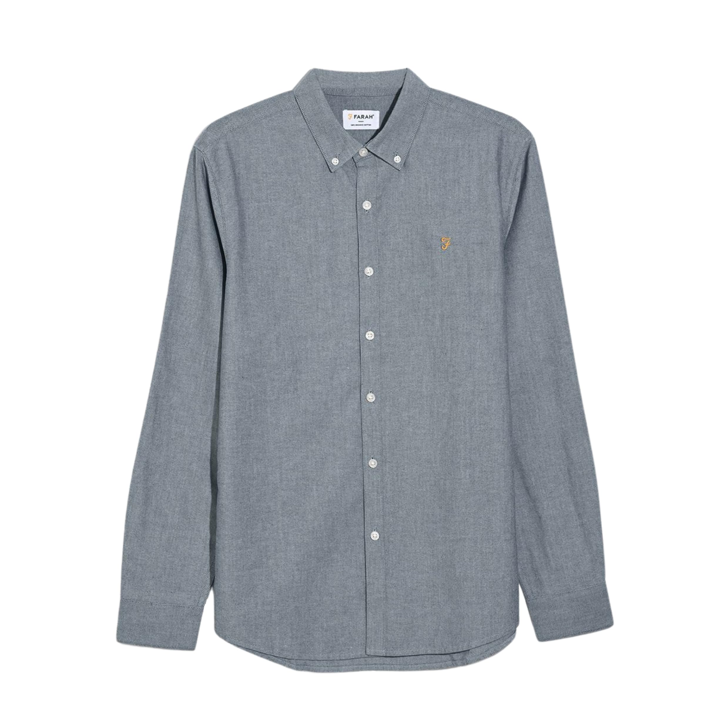 Farah Mens Brewer Bd Longsleeve, White/True Navy, M EU