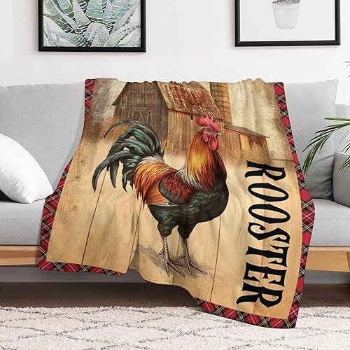 Miniatura 2 de Manta de gallo de granja con estampado de animales de granja de pollos para sofá, decoración de sofá, suave y acogedora franela de felpa de vellón