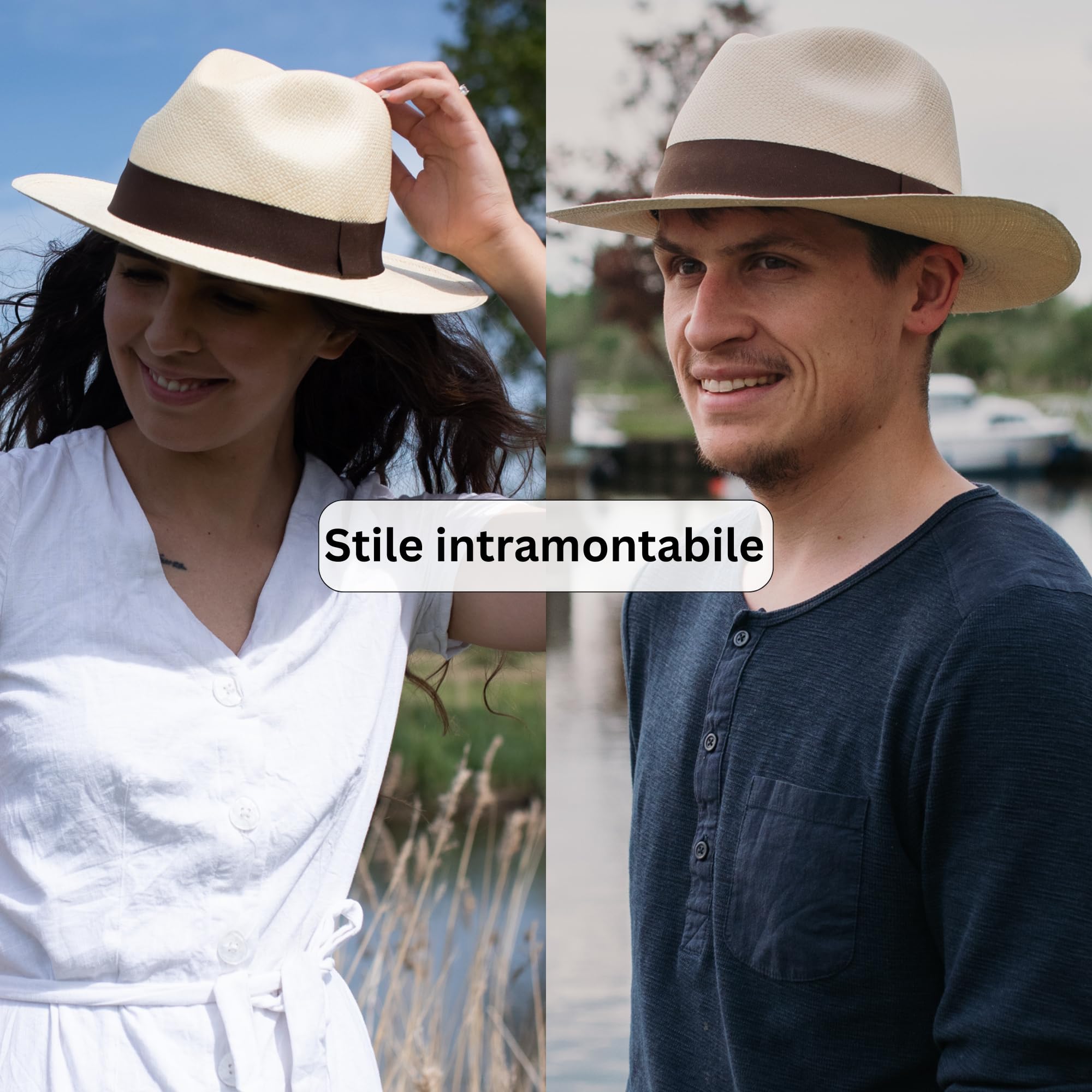 Tumia - Cappello Panama Tradizionale Pieghevole - Fatto a Mano in Ecuador - Arrotolabile