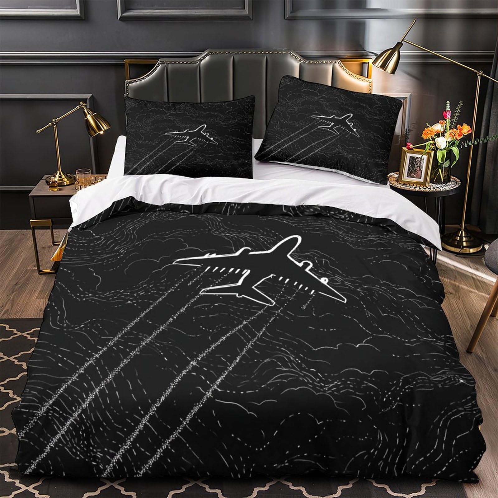 Housse de couette hypoallergénique en microfibre 220x240 cm pour grand lit double