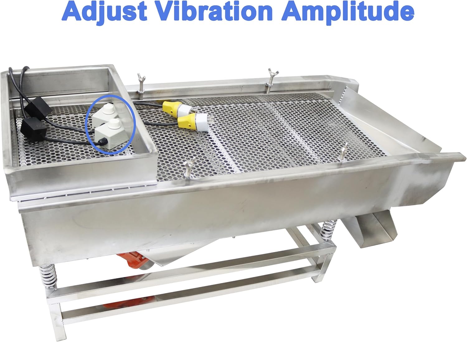 TECHTONGDA Straight Vibrating Sieve Screen Shaker Electric Linear Sifter Machine Stainless Steel Two Layers Two Motors 10mm 5mm Screen Size 15.7×37.4inch 110V