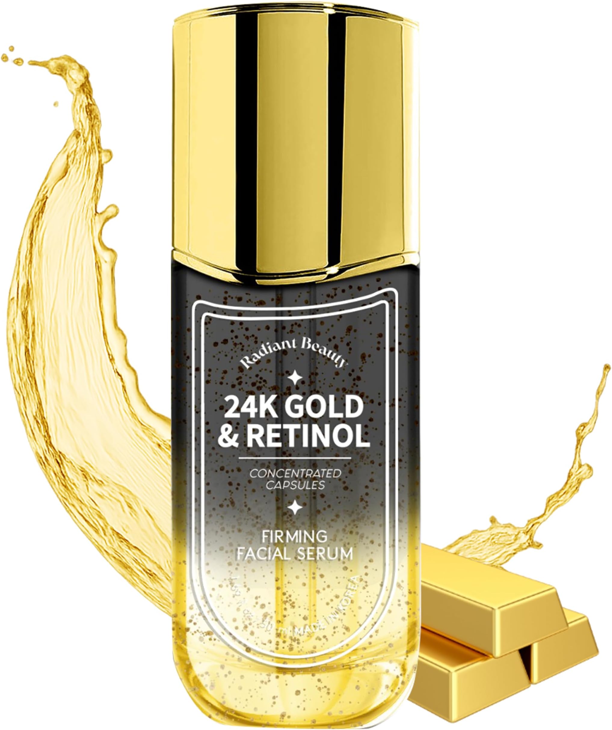 EXCELLENCE IN KOREAN SKINCARE - Discover the luxury of Korean skincare with Radiant Beauty 24K Gold and Retinol Face Serum. Our pre formula