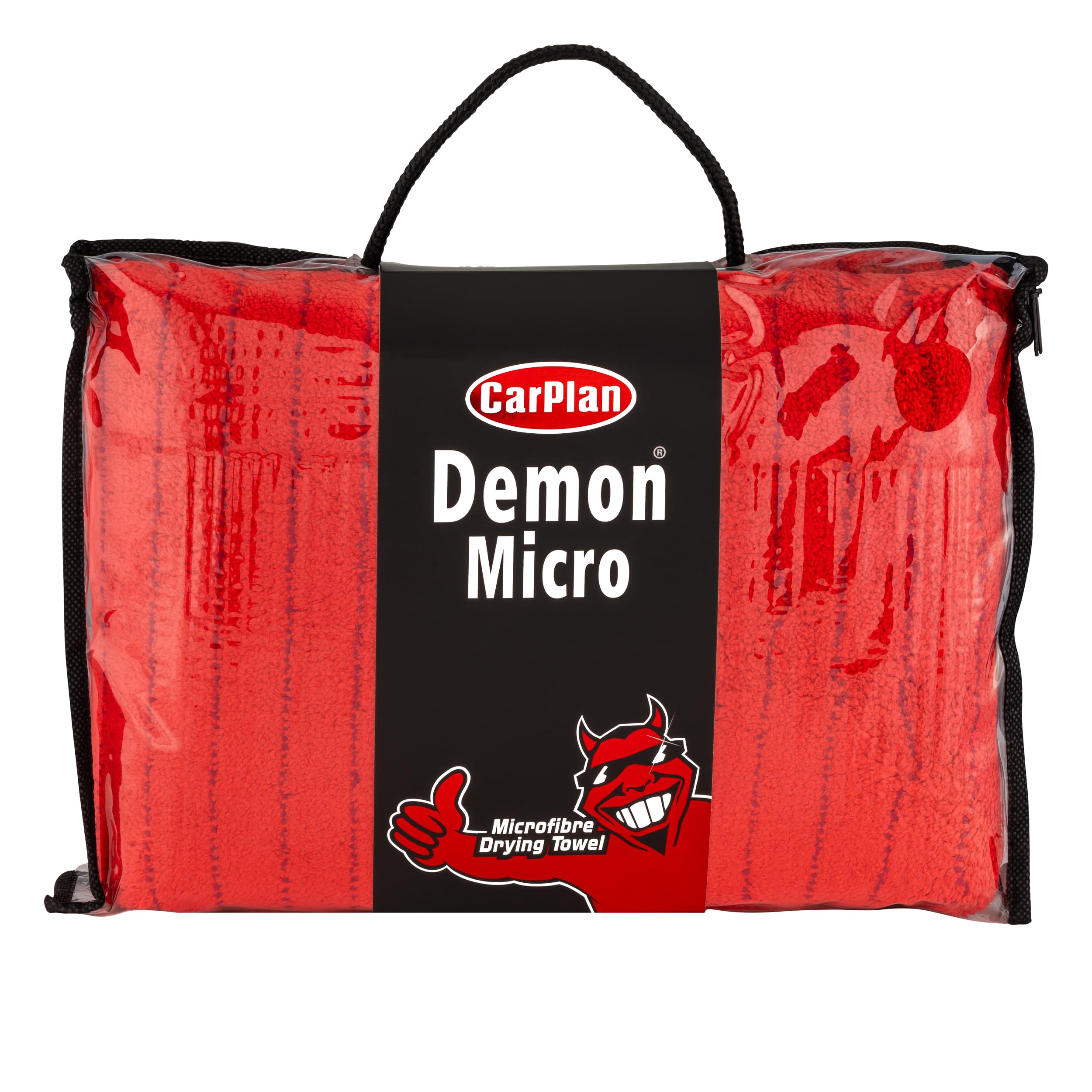 CarPlan Demon Microfibre Drying Towel – 60 x 90cm – Super Absorbent Car Drying Cloth for All Vehicle Sizes – Streak-Free, Scratch-Free & Swirl-Free Finish for Paintwork, Glass & Trim