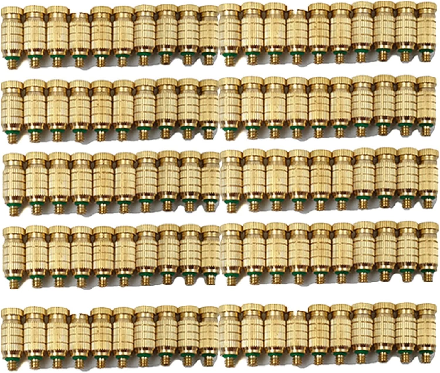 150PCS Cooling Brass Nozzles Heads High Pressure Mister Nozzles for Cooling System, Fog Nozzle Atomizing Mister Sprinkle for Patio Garden Sprayer Irrigation Tool Kit, 10/24 UNC Thread(0.5mm)