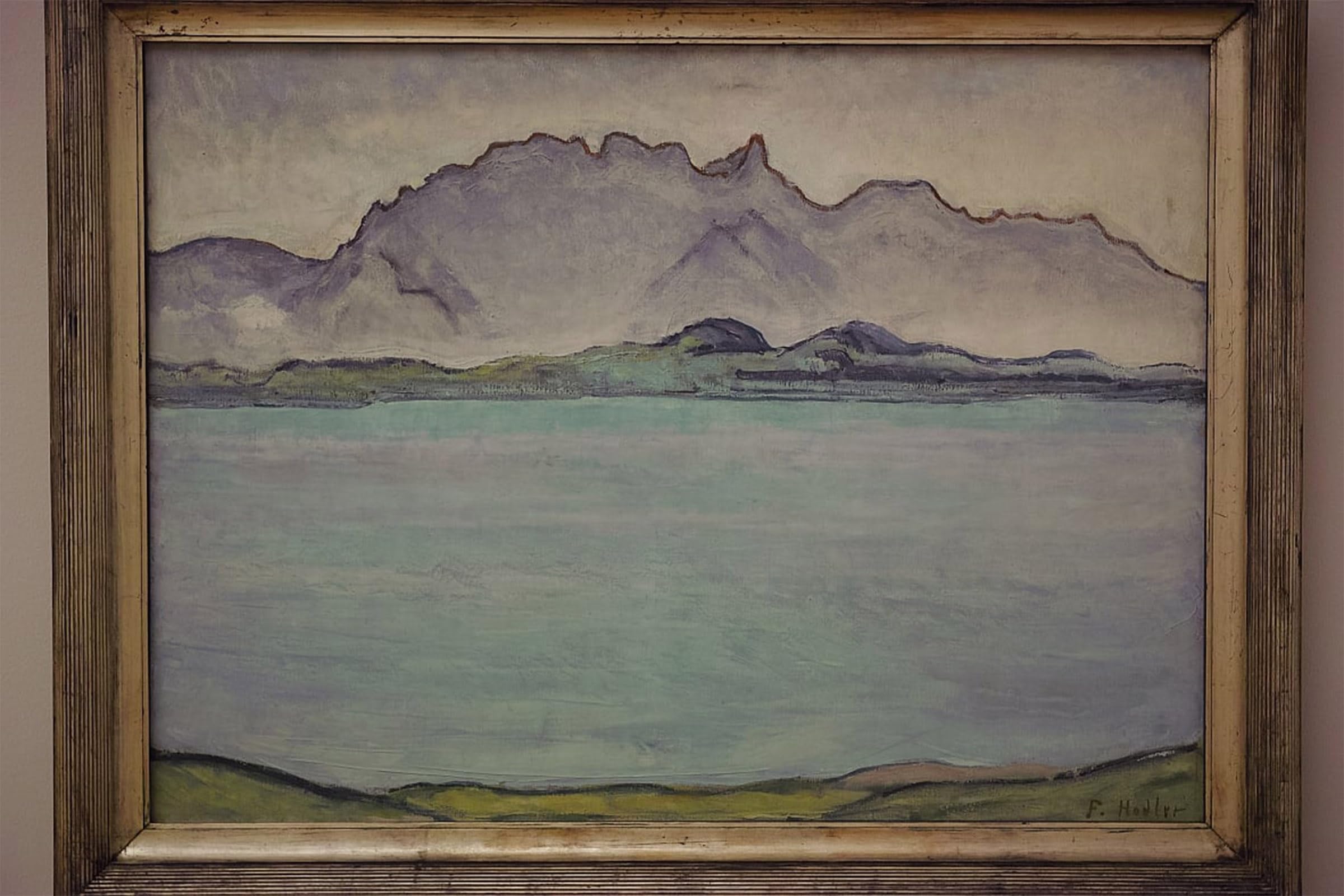 ARTXLXXBN Famous Art Print Poster Vintage Wall Art Lake Thun with Stickhorn Chains by Ferdinand Hodler Canvas Art Poster for Home Decor 60x90cm