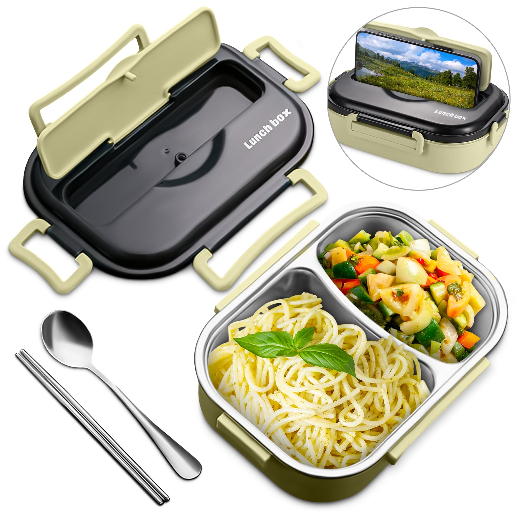 Photo 1 of Reluen Stainless Steel Lunch Box to Go, Food Container, Bento Box Adult