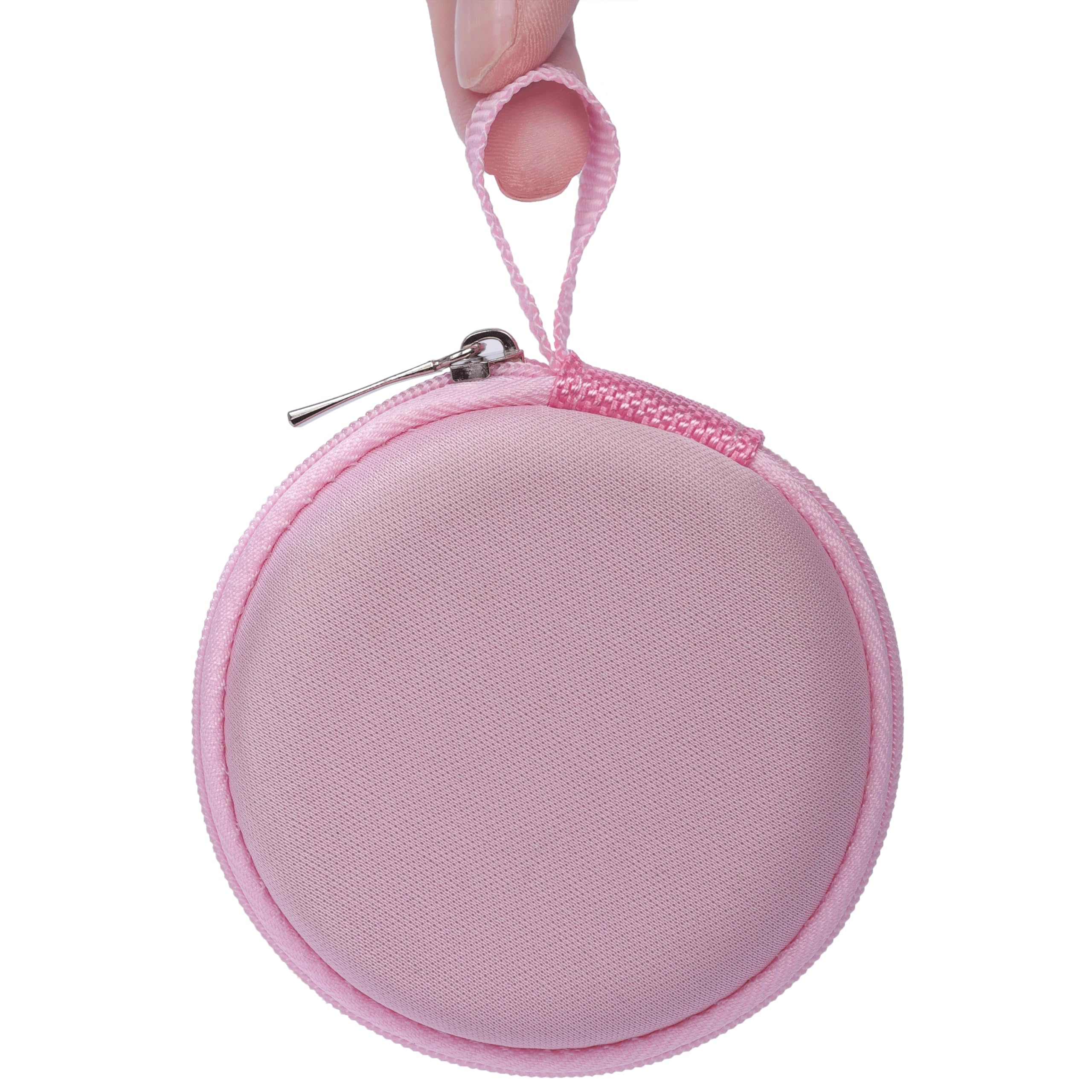 Ginsco Mini-Portable Hard Shell Earbuds Case for Apple EarPods Headphones USB-C Wired Ear Buds/Samsung Galaxy Wired Earbuds/JBL Endurance Run 2, Travel Case for Earphones and Earplugs (Pink)
