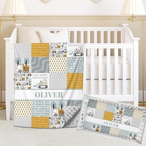 Juego de ropa de cama personalizado para cuna para bebés, niños, juegos de ropa de cama de cuna con nombre, ropa de cama de bebé, ropa de cama de 2