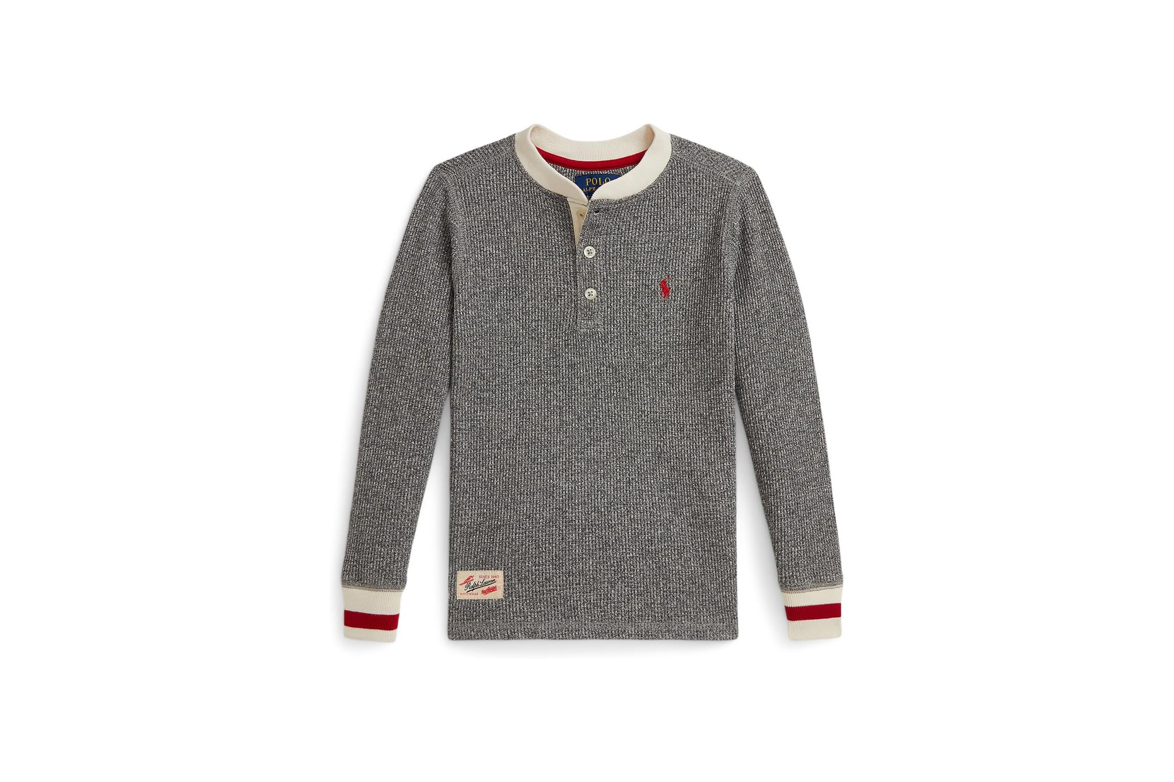 Мужская рубашка Polo Ralph Lauren Kids Waffle-Knit Cotton Henley Shirt (Toddler/Little Kid)