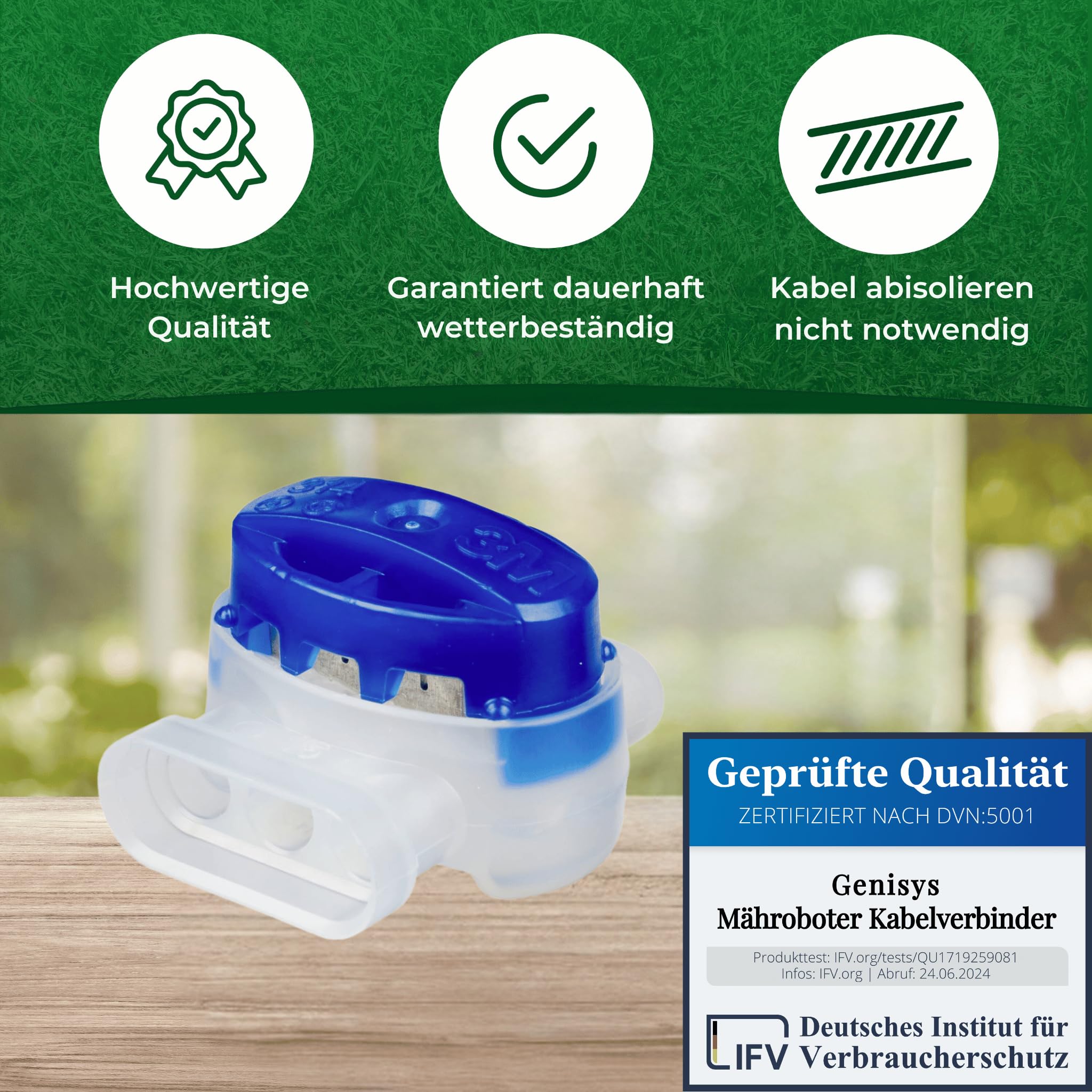 G greengrass tools Robot lawn mower wire repair set + hook connector for perimeter wire ground spikes clamps - compatible with Husqvarna Automower Gardena Worx Landroid Yard Force, Set:25m+50H+8V - Image 4