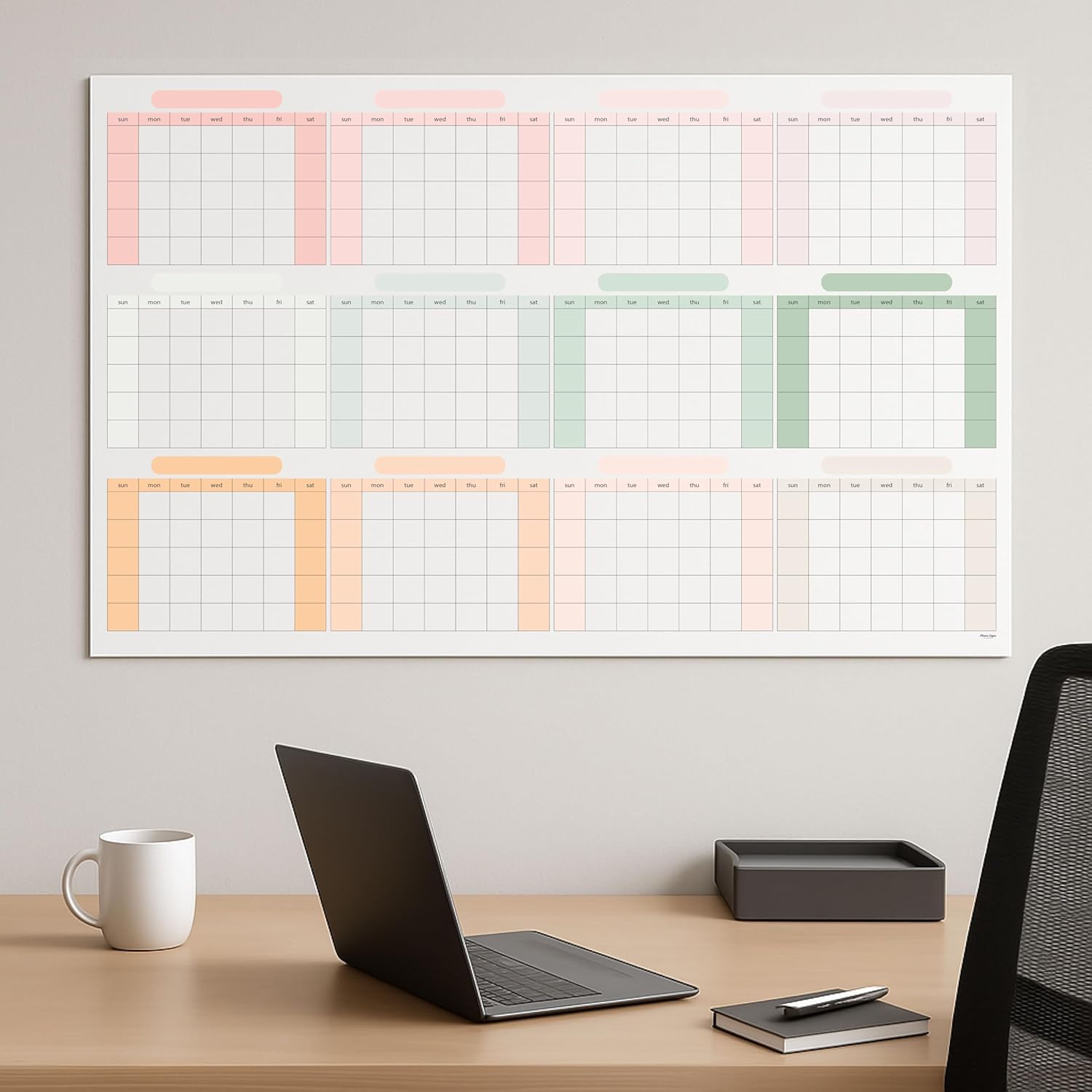 Dry Erase Wall Planner (27×39 in) – Double-Sided Reusable Yearly Planner with Undated Planning Board & 2026 Calendar Reference, Large Laminated Write & Wipe Wall Calendar for Home, Office, Classroom